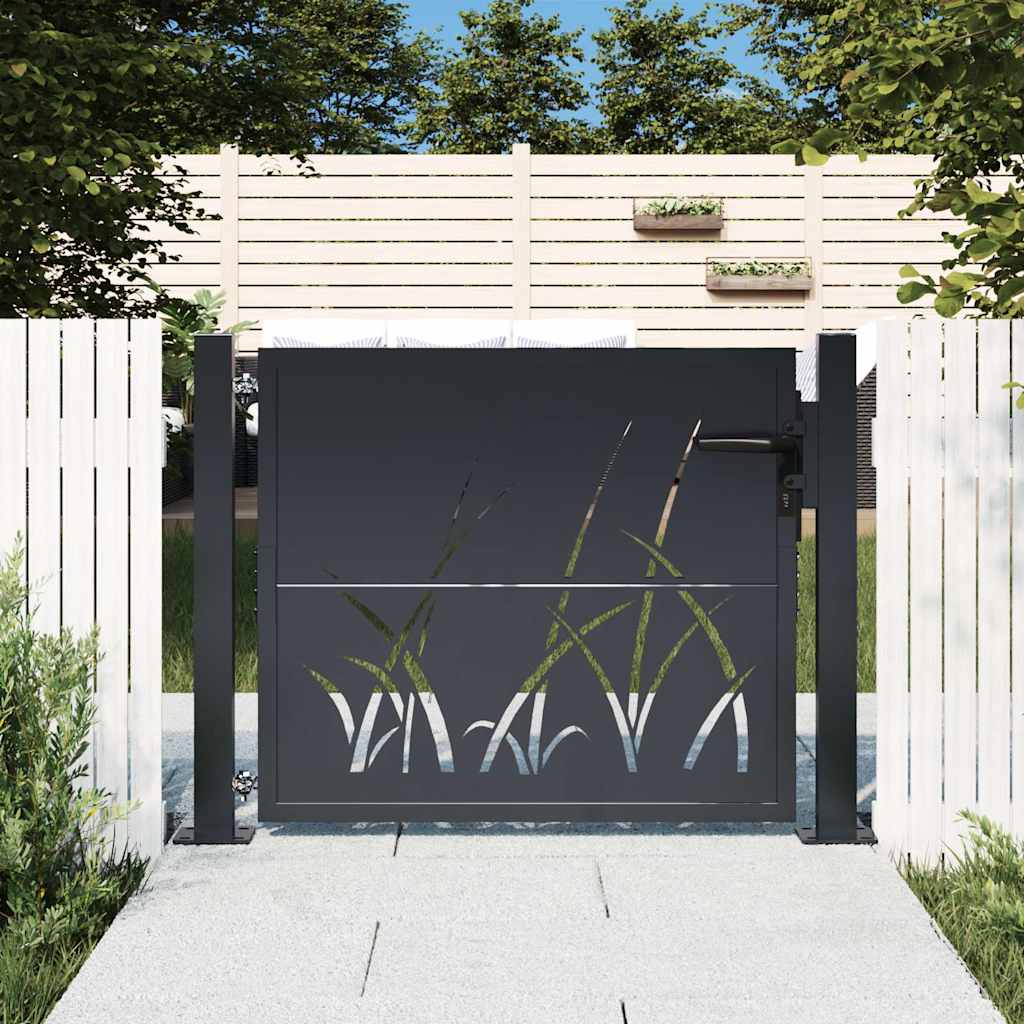 Hageport antrasitt 100x100 cm stålgressdesign