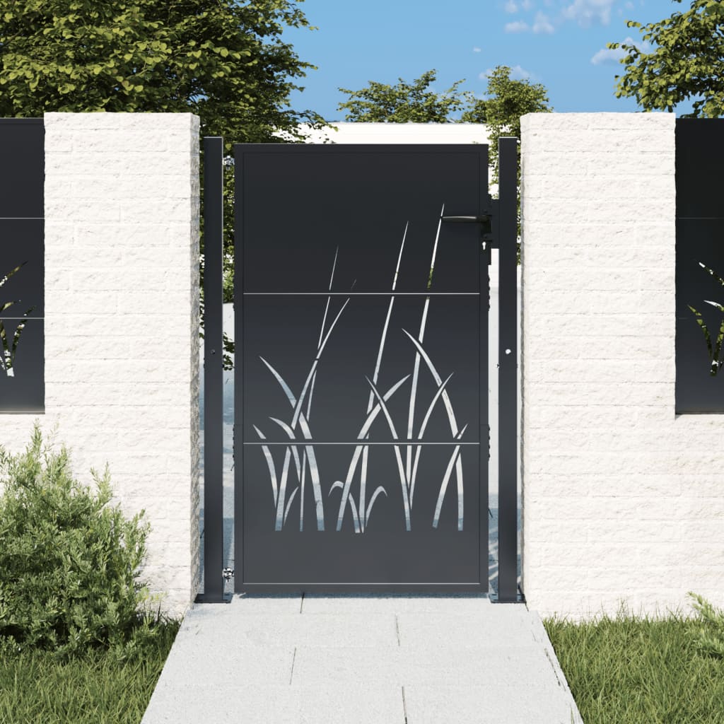 Hageport antrasitt 100x125 cm stålgressdesign
