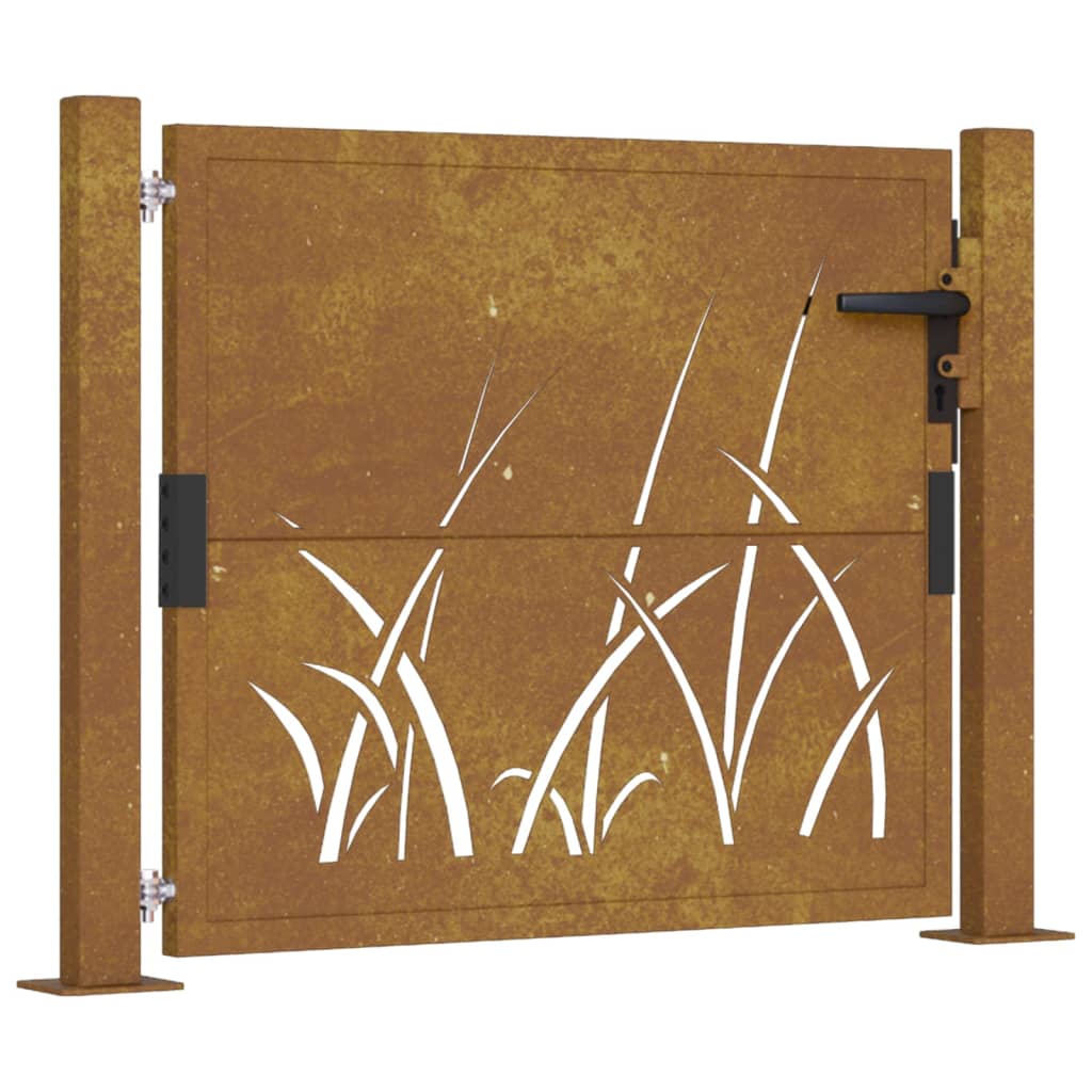Hageport 100x75 cm cortenstål gressdesign
