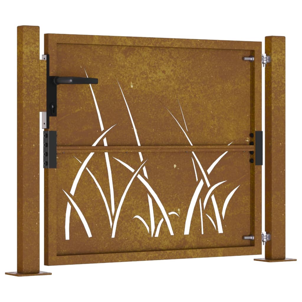 Hageport 100x75 cm cortenstål gressdesign