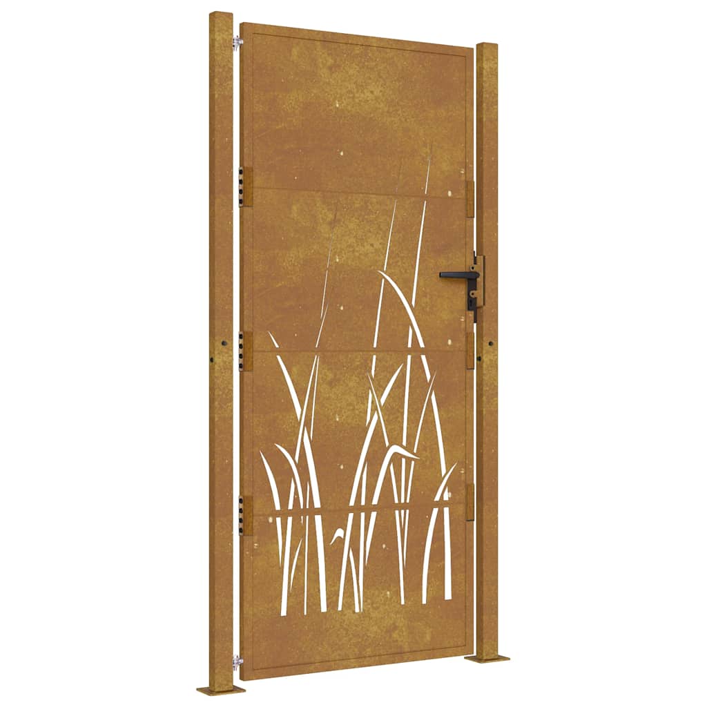 Hageport 100x175 cm cortenstål gressdesign