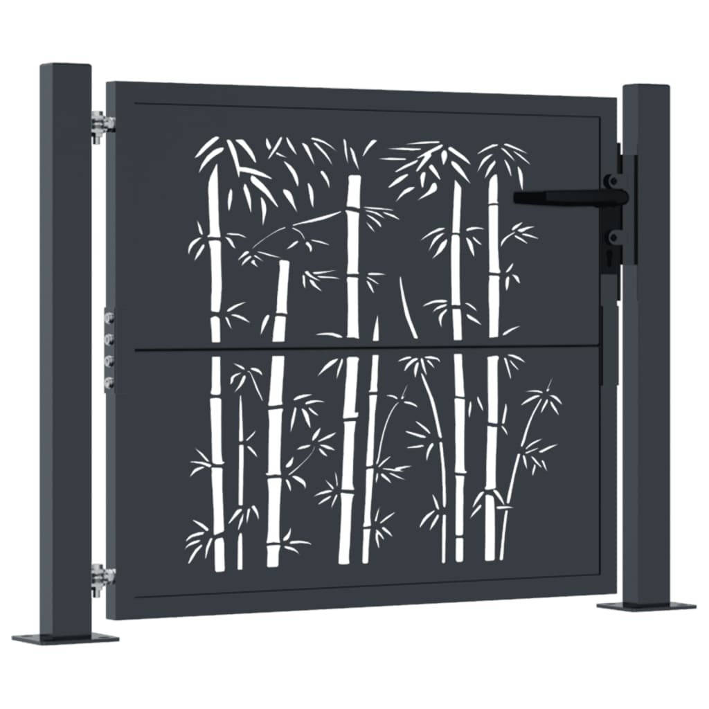 Hageport antrasitt 100x100 cm stål bambusdesign