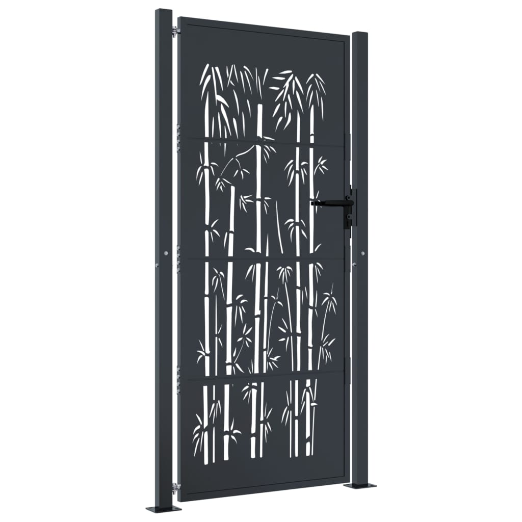 Hageport antrasitt 100x175 cm stål bambusdesign