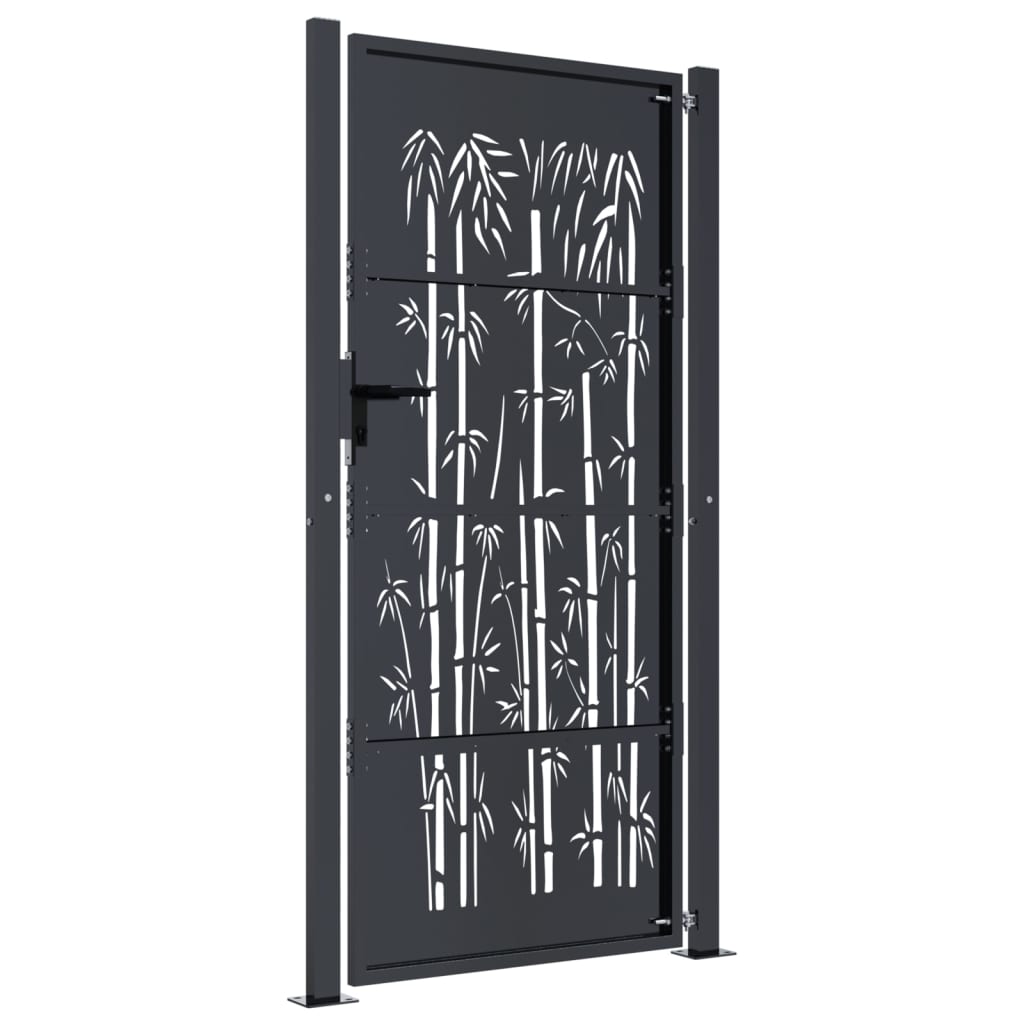 Hageport antrasitt 100x175 cm stål bambusdesign