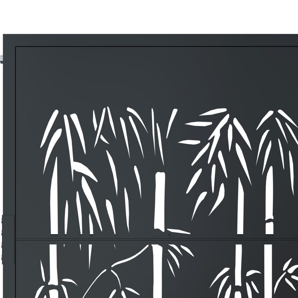 Hageport antrasitt 100x175 cm stål bambusdesign