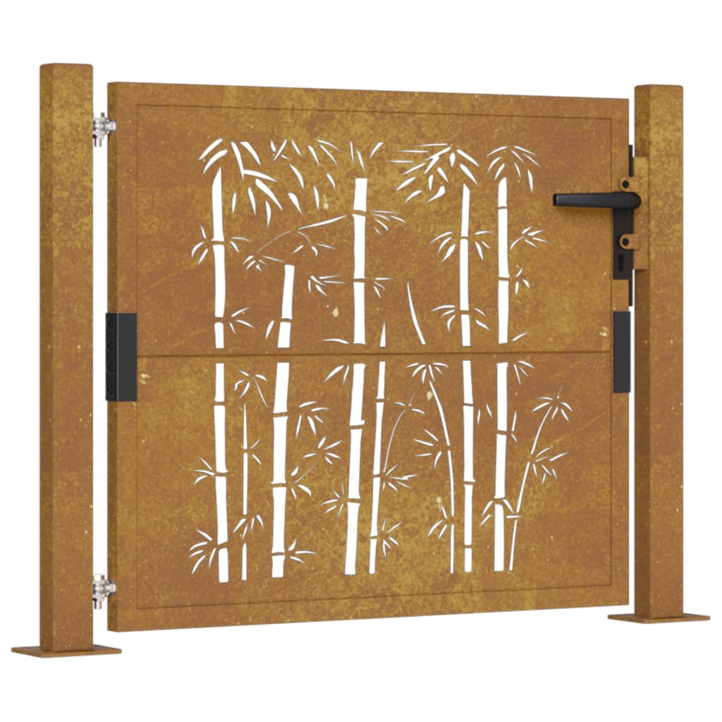 Hageport 100x75 cm cortenstål bambusdesign