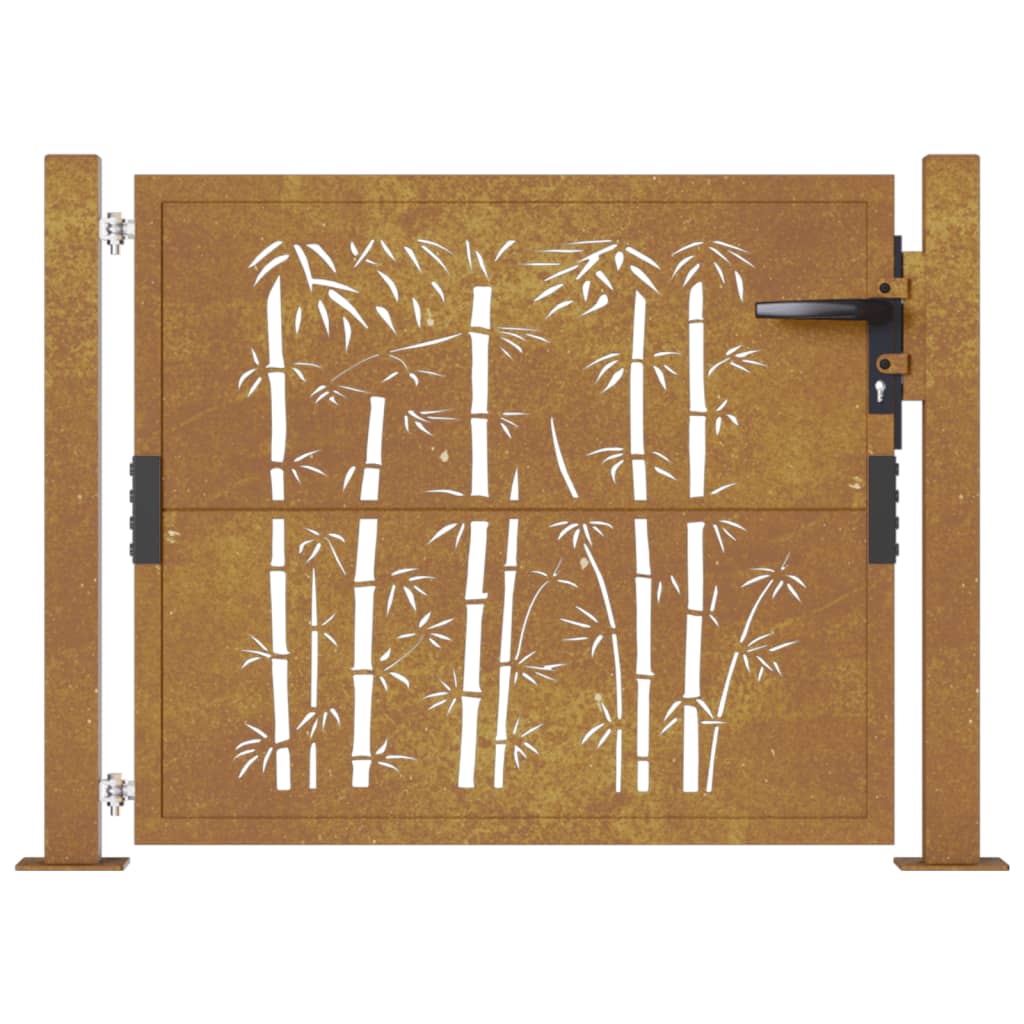 Hageport 100x75 cm cortenstål bambusdesign