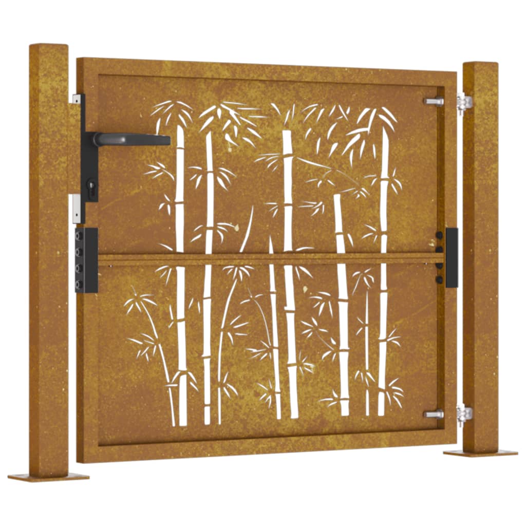Hageport 100x75 cm cortenstål bambusdesign