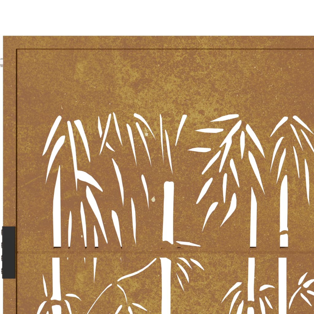 Hageport 100x75 cm cortenstål bambusdesign