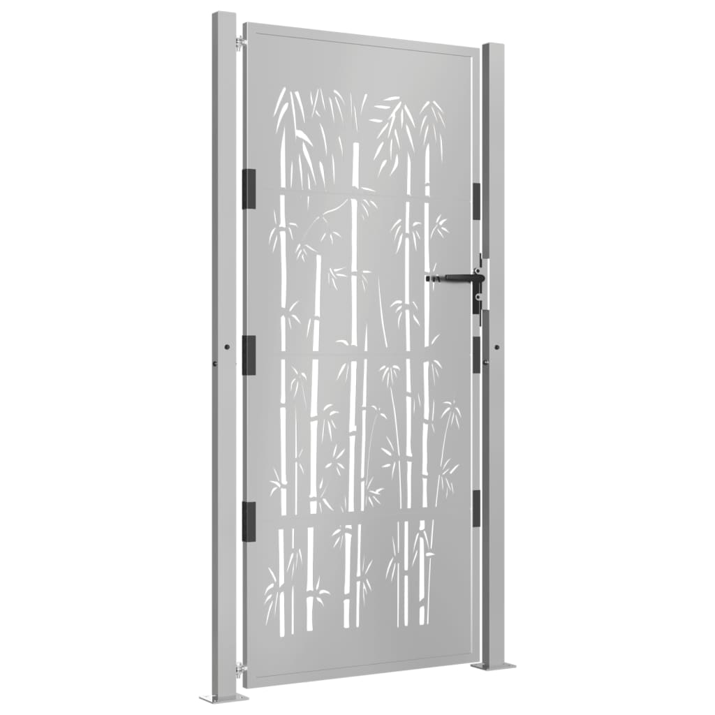 Hageport 100x200 cm cortenstål bambusdesign