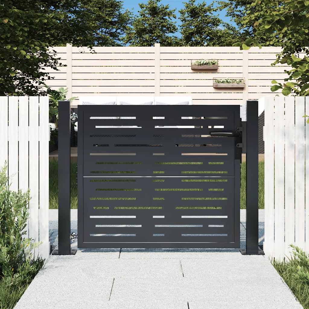 Hageport antrasitt 100x100 cm stål firkantet design