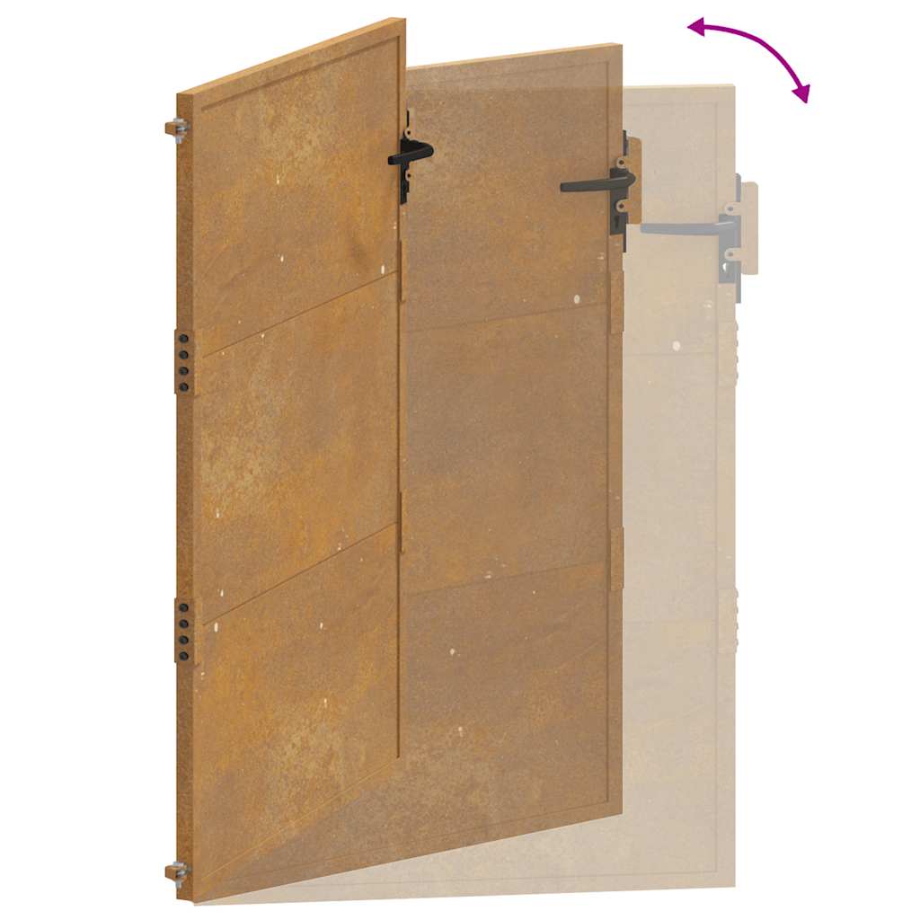 Hageport 100x200 cm cortenstål