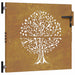 Hageport 85x100 cm cortenstål tredesign