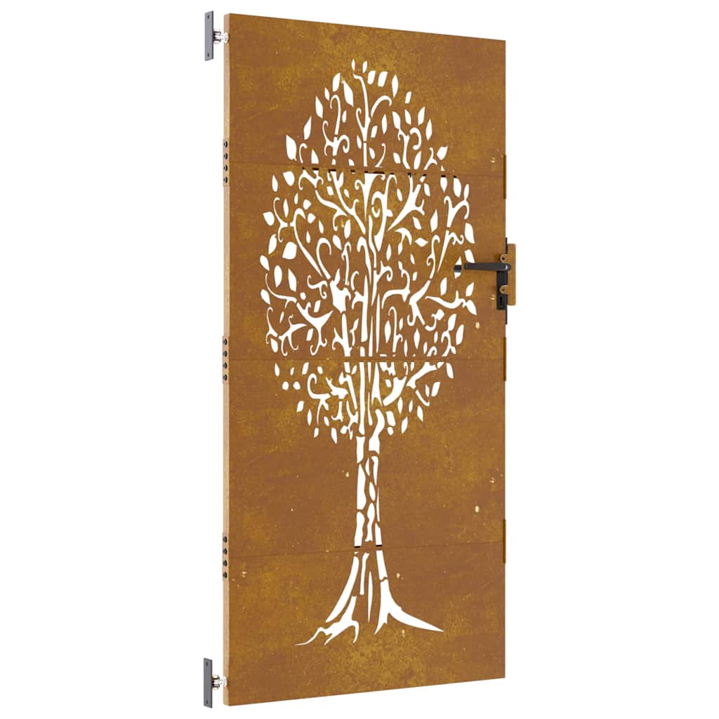Hageport 85x175 cm cortenstål tredesign