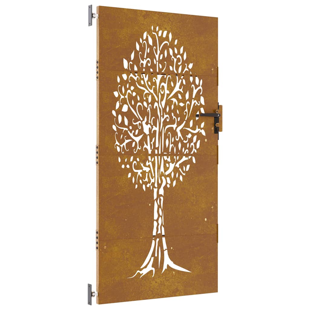 Hageport 85x200 cm cortenstål tredesign
