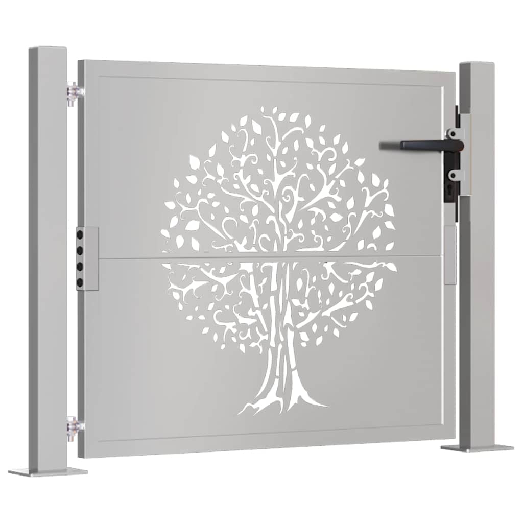 Hageport 100x100 cm cortenstål tredesign