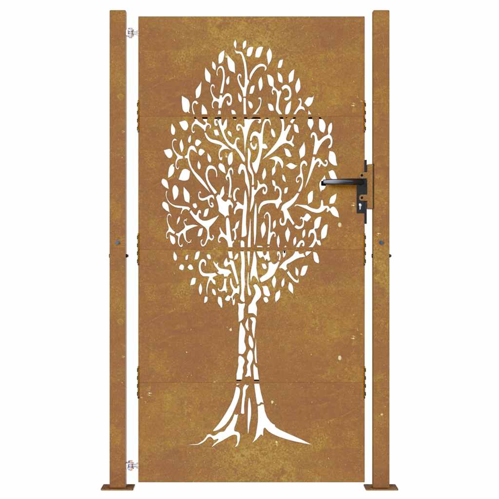 Hageport 100x175 cm cortenstål tredesign