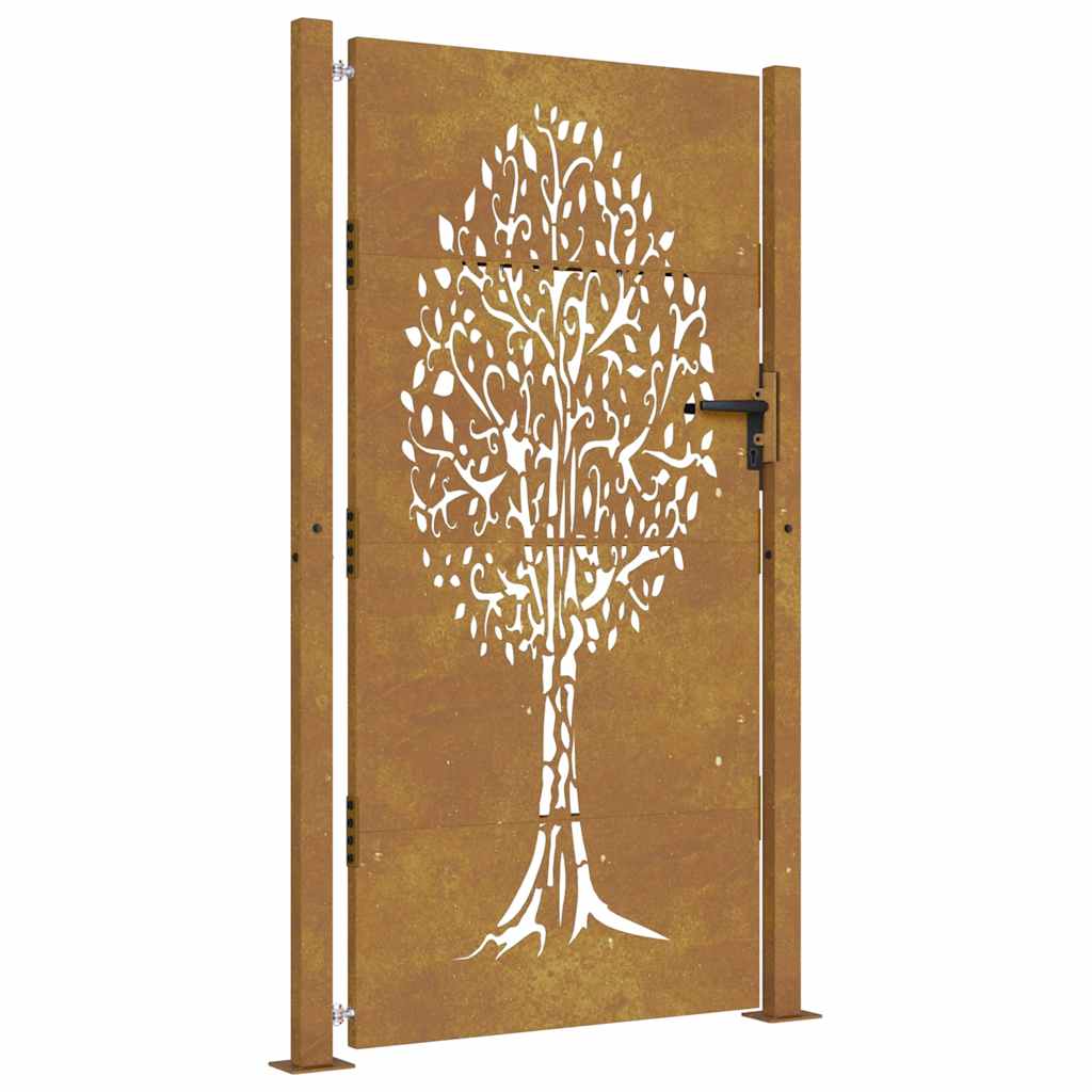 Hageport 100x200 cm cortenstål tredesign