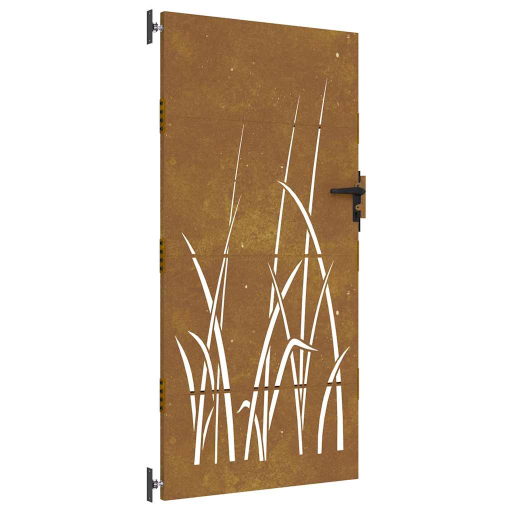 Hageport 85x175 cm cortenstål gressdesign
