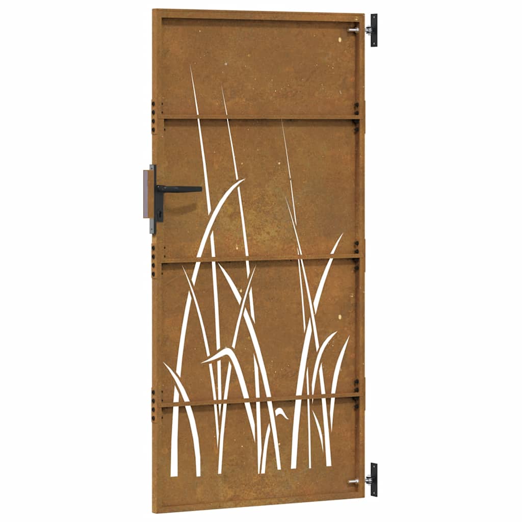 Hageport 85x200 cm cortenstål gressdesign