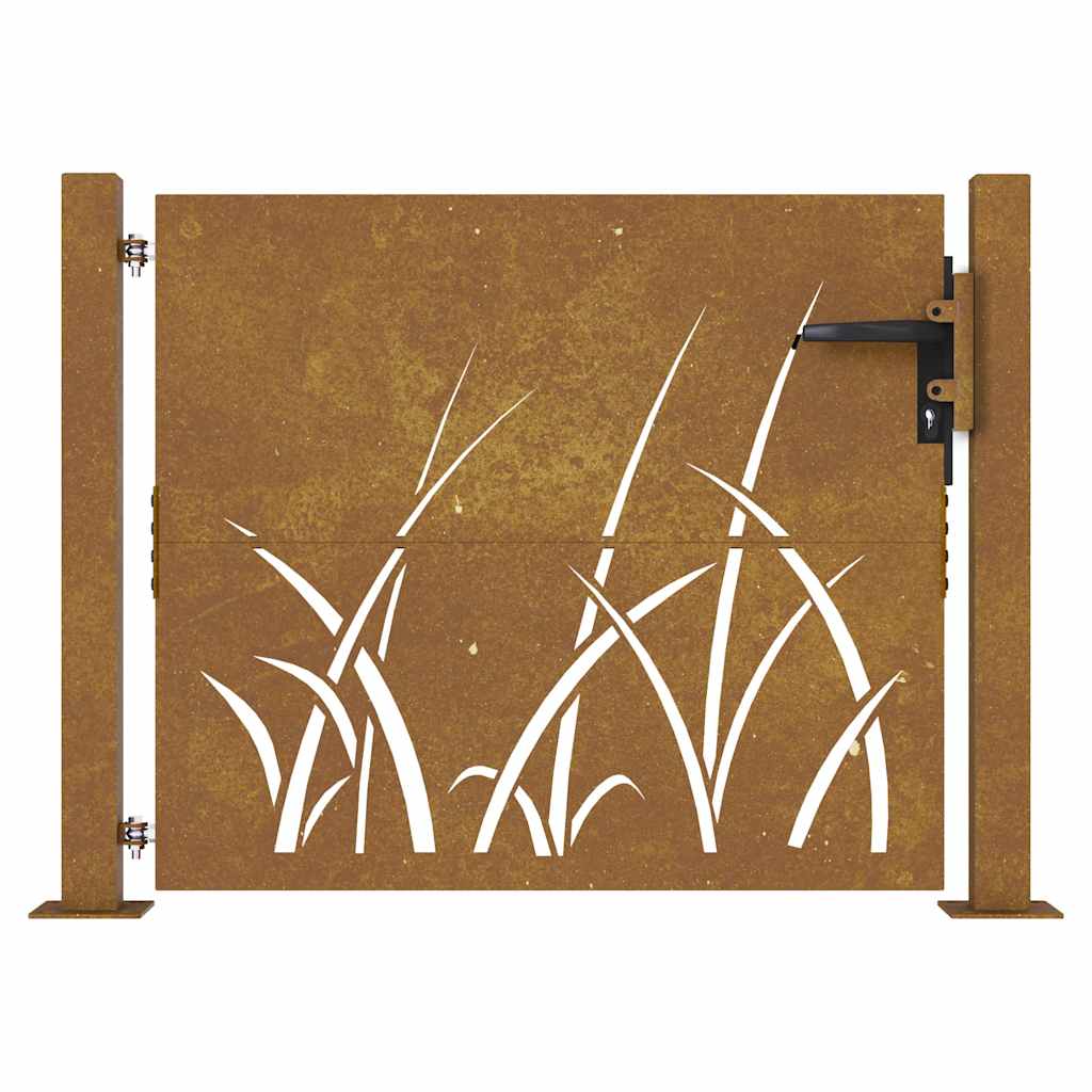 Hageport 100x100 cm cortenstål gressdesign