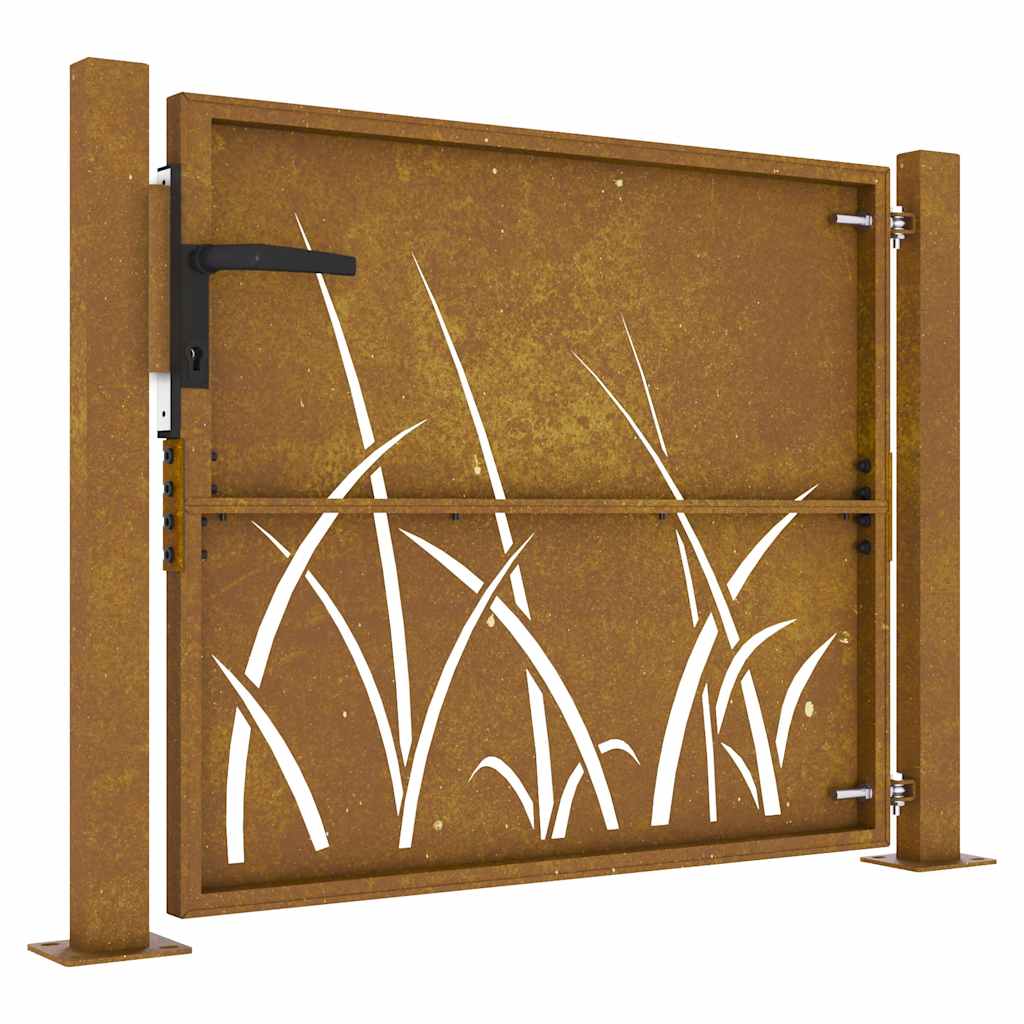 Hageport 100x100 cm cortenstål gressdesign