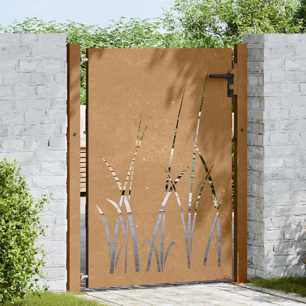Hageport 100x150 cm cortenstål gressdesign
