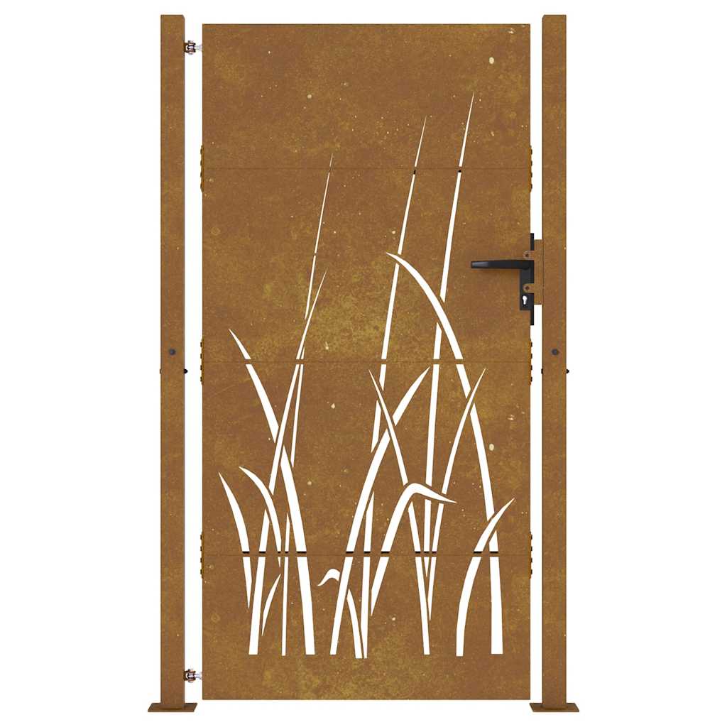 Hageport 100x175 cm cortenstål gressdesign