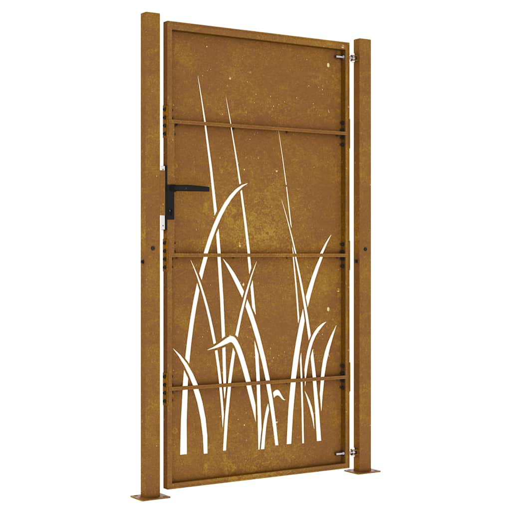 Hageport 100x175 cm cortenstål gressdesign