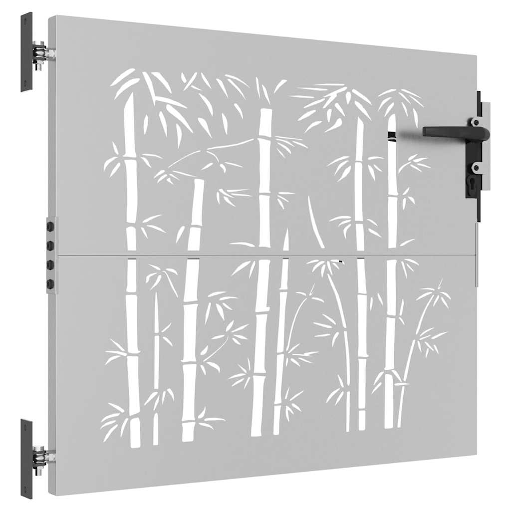 Hageport 85x75 cm cortenstål bambusdesign