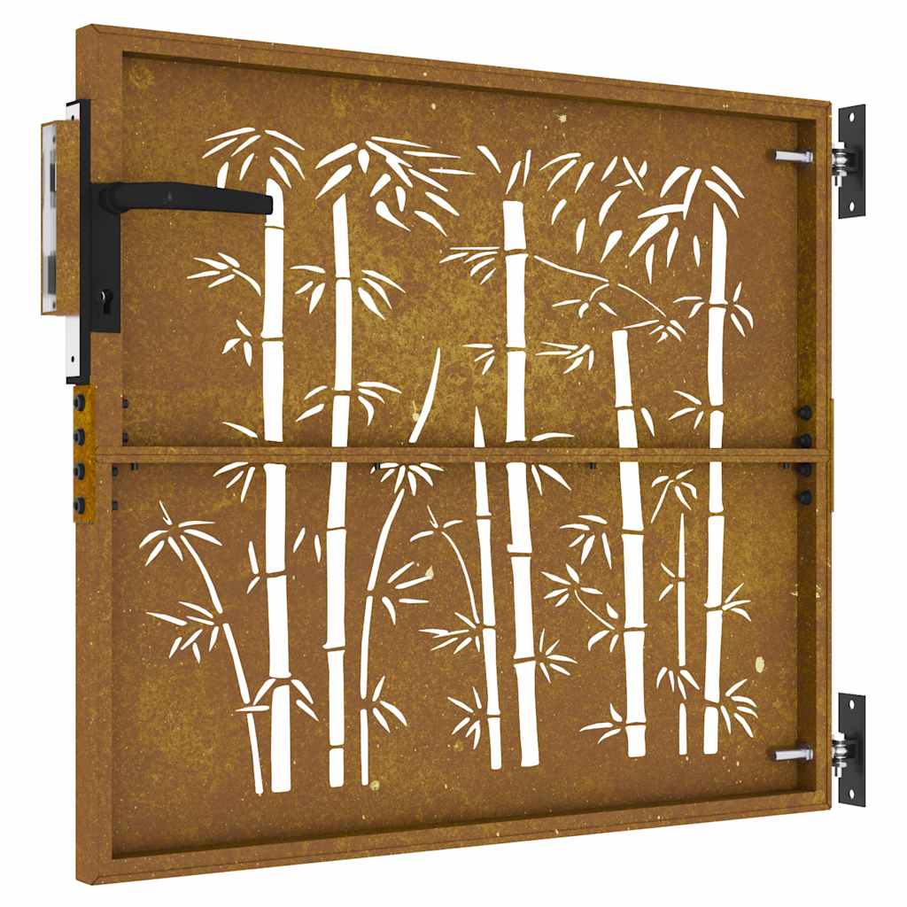 Hageport 85x75 cm cortenstål bambusdesign