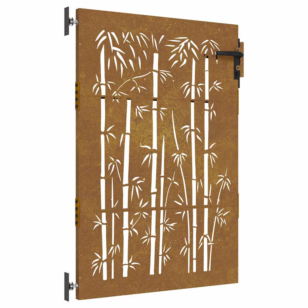 Hageport 85x125 cm cortenstål bambusdesign
