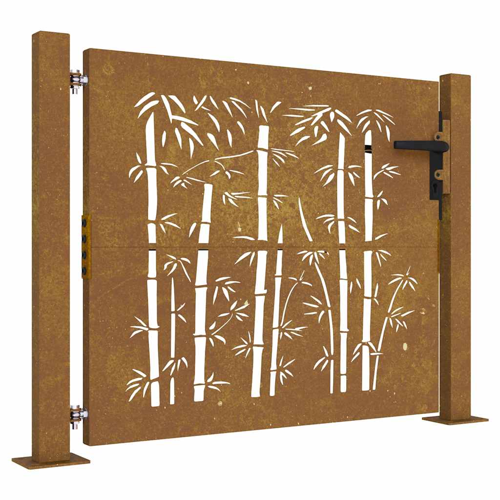 Hageport 100x75 cm cortenstål bambusdesign