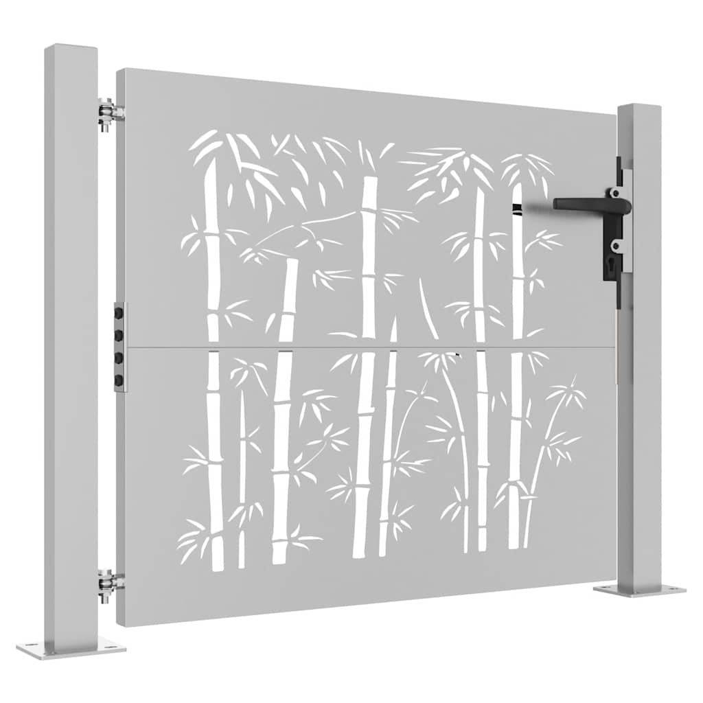 Hageport 100x100 cm cortenstål bambusdesign