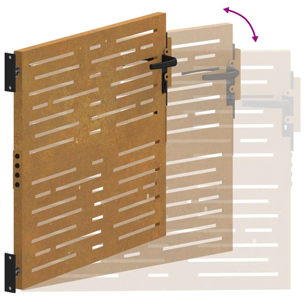 Hageport 85x100 cm cortenstål firkantet design