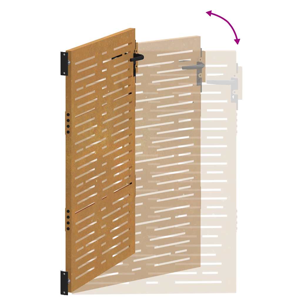 Hageport 85x125 cm cortenstål firkantet design