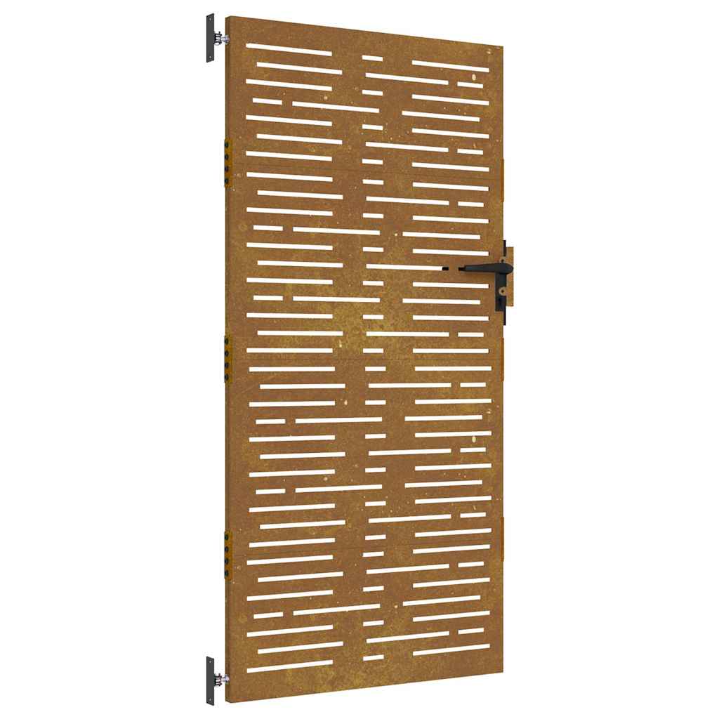 Hageport 85x200 cm cortenstål firkantet design