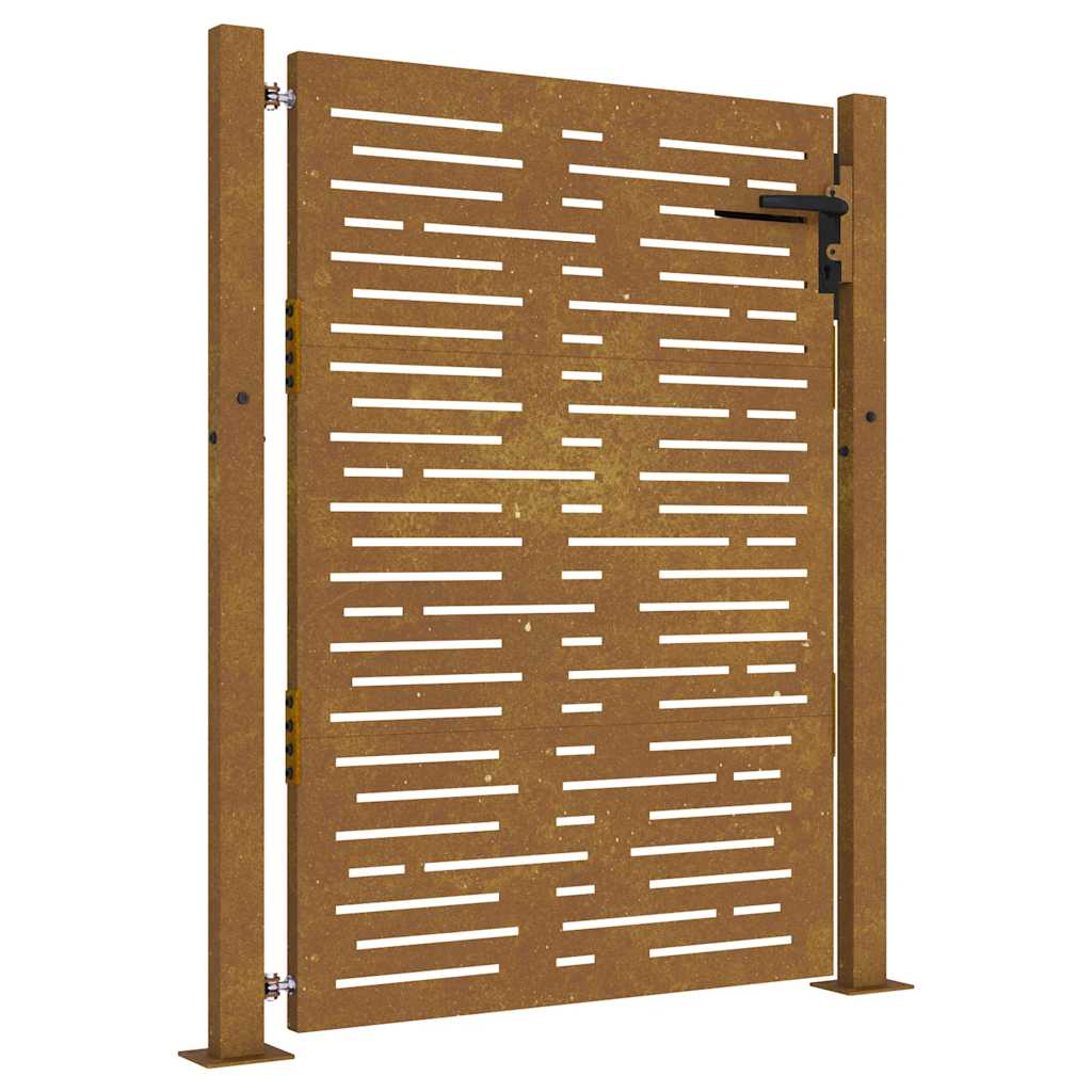 Hageport 100x125 cm cortenstål firkantet design