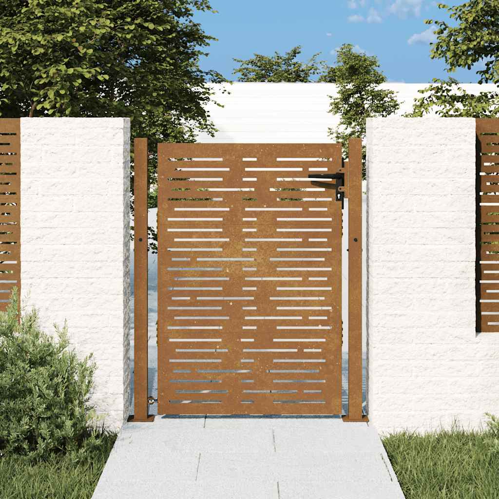 Hageport 100x150 cm cortenstål firkantet design