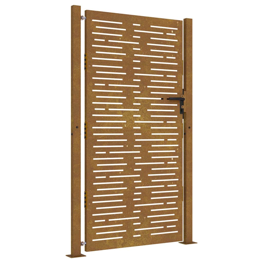 Hageport 100x175 cm cortenstål firkantet design