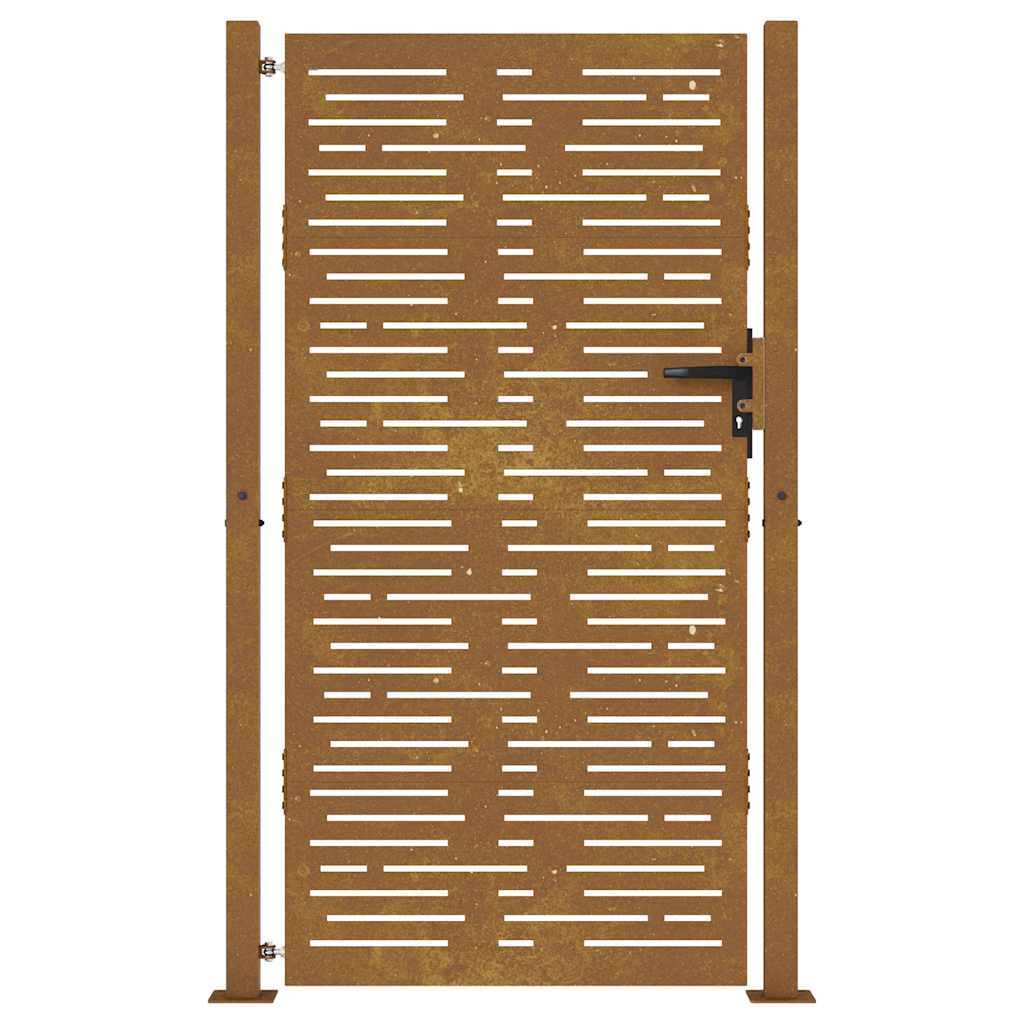 Hageport 100x175 cm cortenstål firkantet design