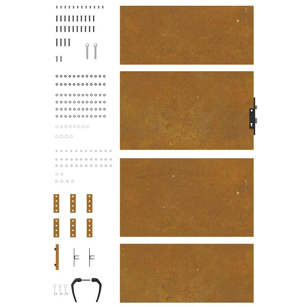 Hageport 85x200 cm cortenstål
