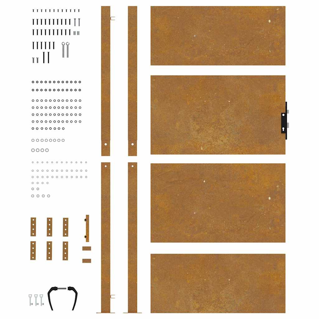 Hageport 100x175 cm cortenstål
