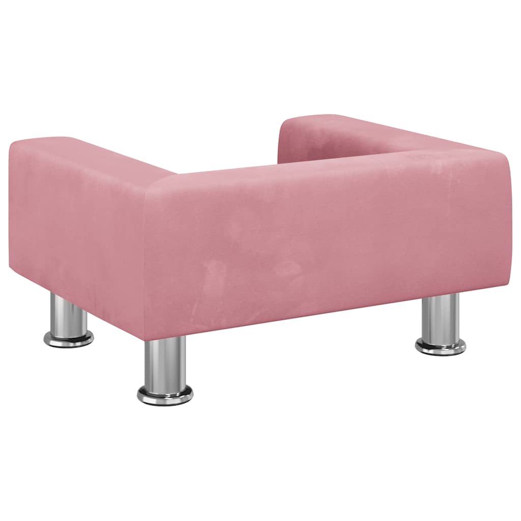 Hundeseng rosa 50x40x26,5 cm fløyel