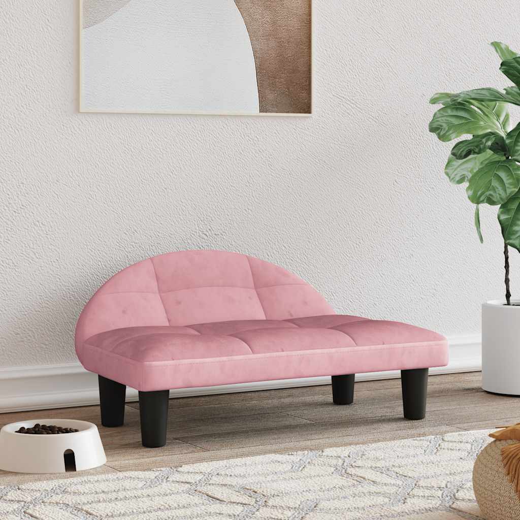 Hundeseng rosa 70x52x30 cm fløyel