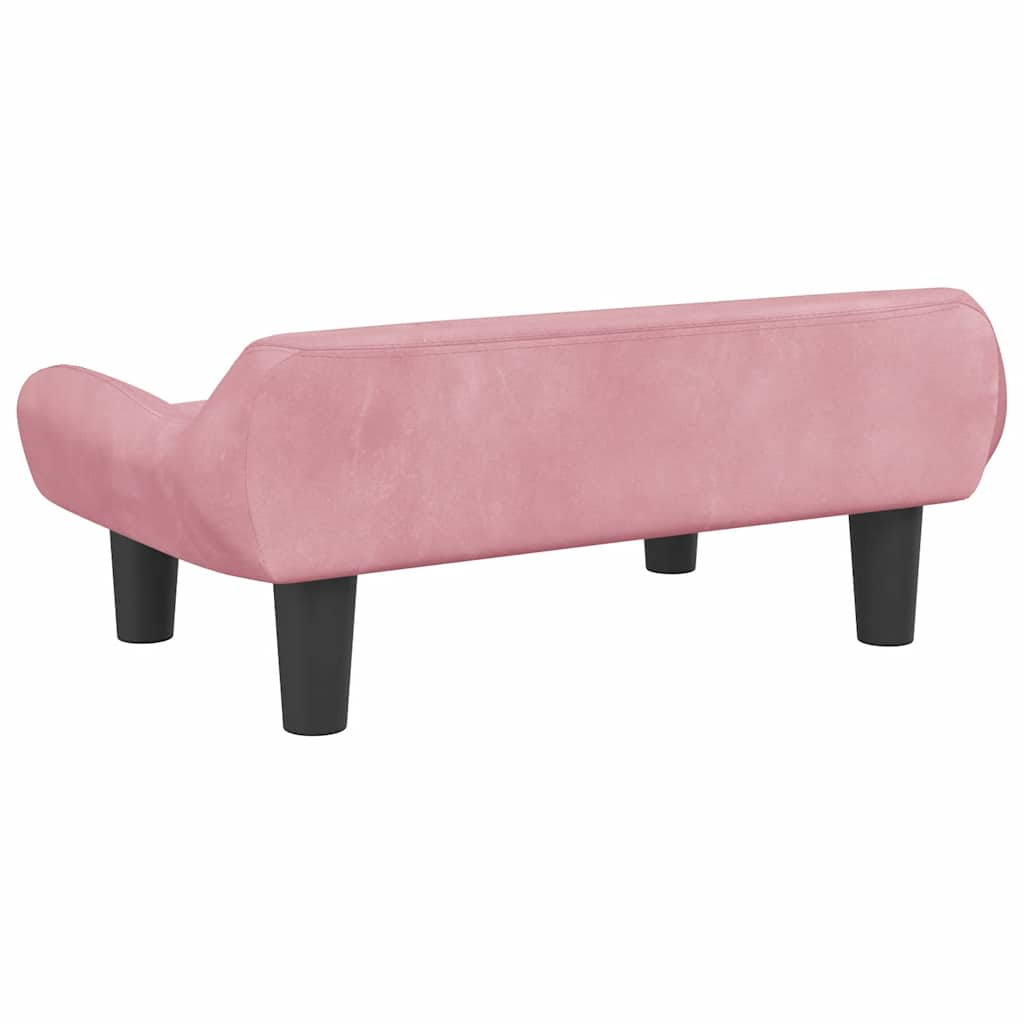 Hundeseng rosa 70x40x24 cm fløyel