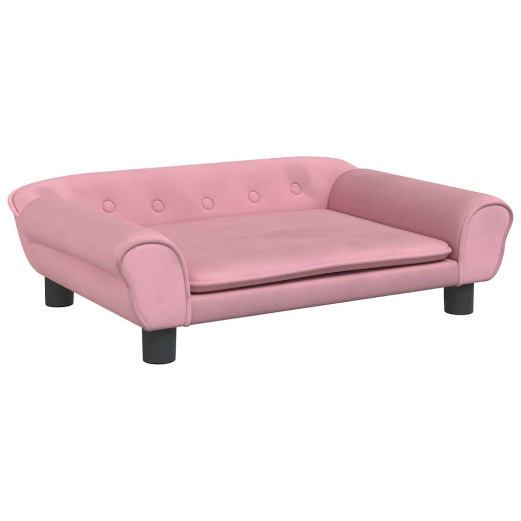 Hundeseng rosa 70x48x22 cm fløyel