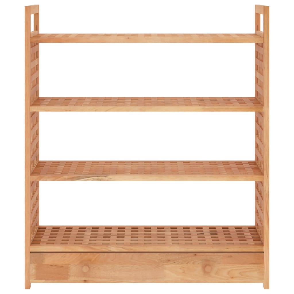 Skohylle med skuff 70x27x81 cm heltre valnøtt