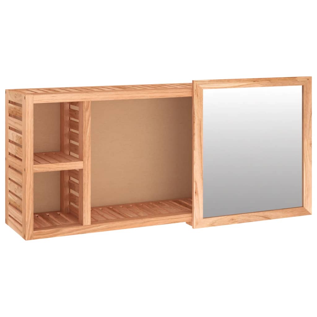Speilskap 80x17x34 cm heltre valnøtt