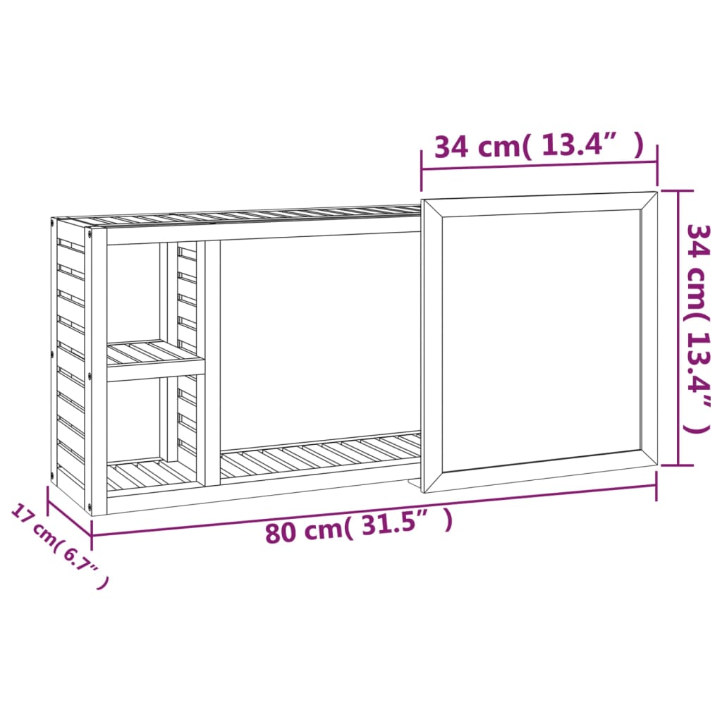 Speilskap 80x17x34 cm heltre valnøtt
